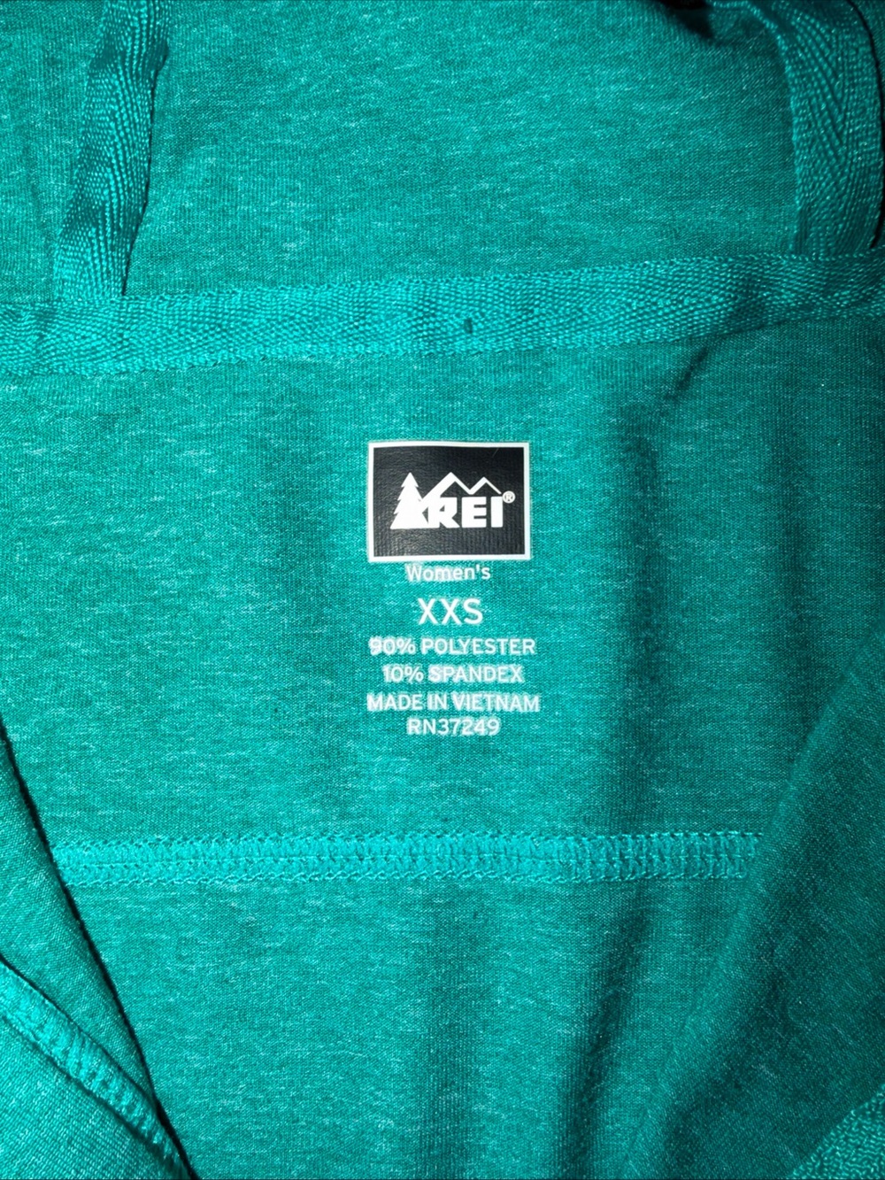 REI Womens XXS Teal Hooded 1/2 Zip Pullover Running Hiking Performance Top - Picture 6 of 13